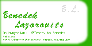 benedek lazorovits business card
